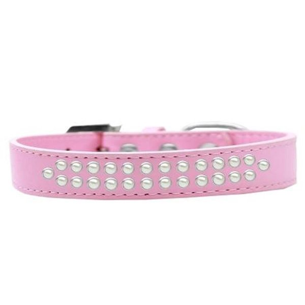 Unconditional Love Two Row Pearl Dog CollarLight Pink Size 18 UN756506